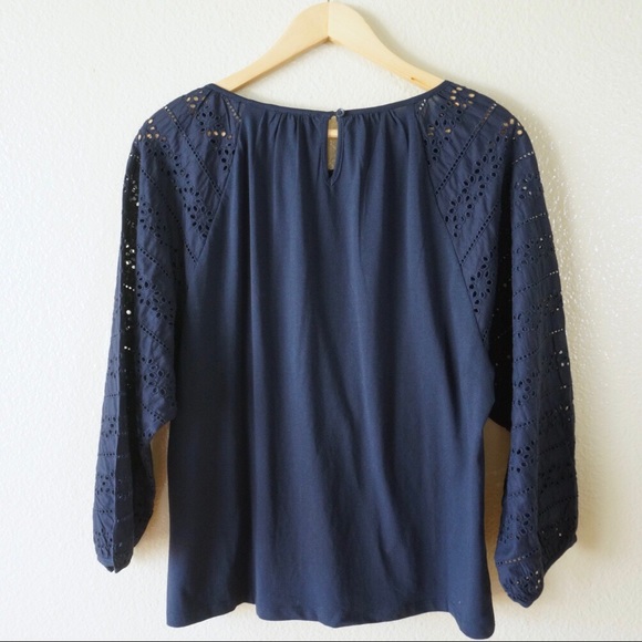 NWT J. Crew Long-Sleeve Eyelet Top - Picture 5 of 7